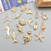 Смешанные кулоны с морскими животными из 16-каратного золота: Шармы-Ракушки, Морские Звезды, Осьминоги, Черепахи и Раковины для DIY Украшений.