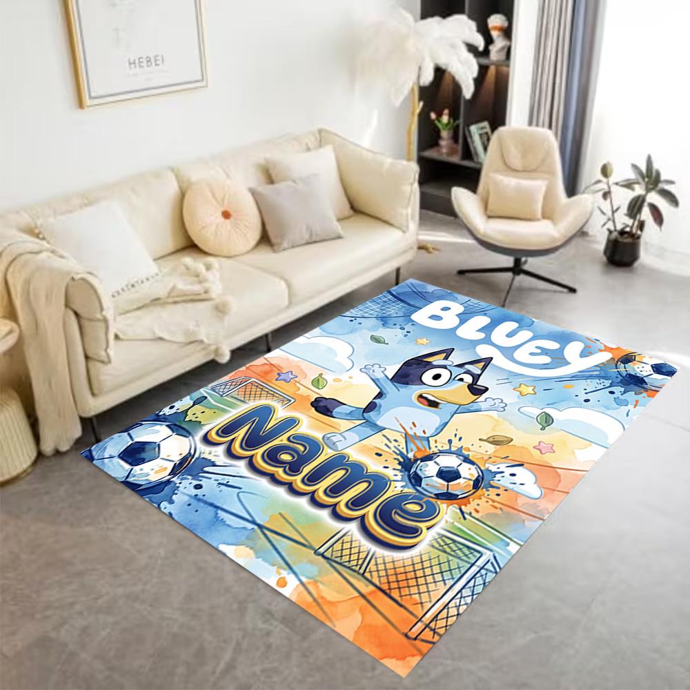 Soccer Fun All Ages Customize Text Area Rug Perfect for Outdoor Study room Decorate room Game Room Antislip Carpet Office home decor