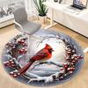1pc Winter Wreath Chair Carpet for Office, Round Non Slip Durable Large Size Office Carpet, Suitable for Office