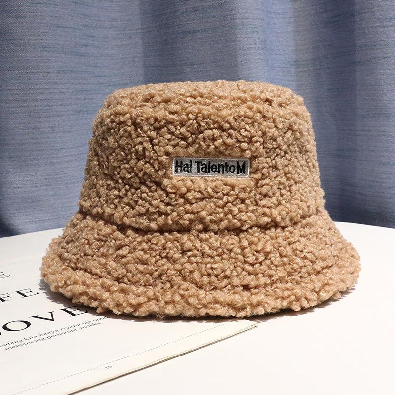 Lamb Faux Fur Bucket Hat Thickened Warm Teddy Velvet Winter Hats For Women Lady  Outdoor Plush Fisherman Hat