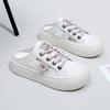 Women's Summer Cutout Platform Sneakers Backless Walking Shoes Chunky Open Toe Sandals Mules Slides Slip-on Lace-up Breathable Beach Sneaker for Women