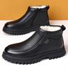 Winter Hot Selling Outdoor Cold Proof Snow Boots Fleece Wear-resistant Men's Leather Casual Shoes Men's High Cut Workwear Shoes