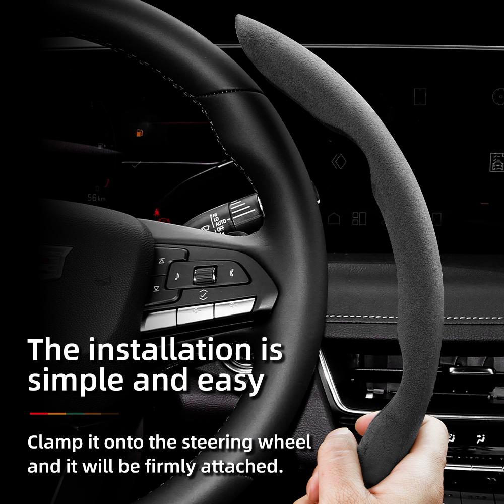 Suitable for Cadillac Anti-Slip Buckle Segmented Suede Steering Wheel Cover Suitable for Cts 2013 Ct4 Carbon Interior Ct5 Xt5 Xt4 Xt6 Escalade Srx Xt
