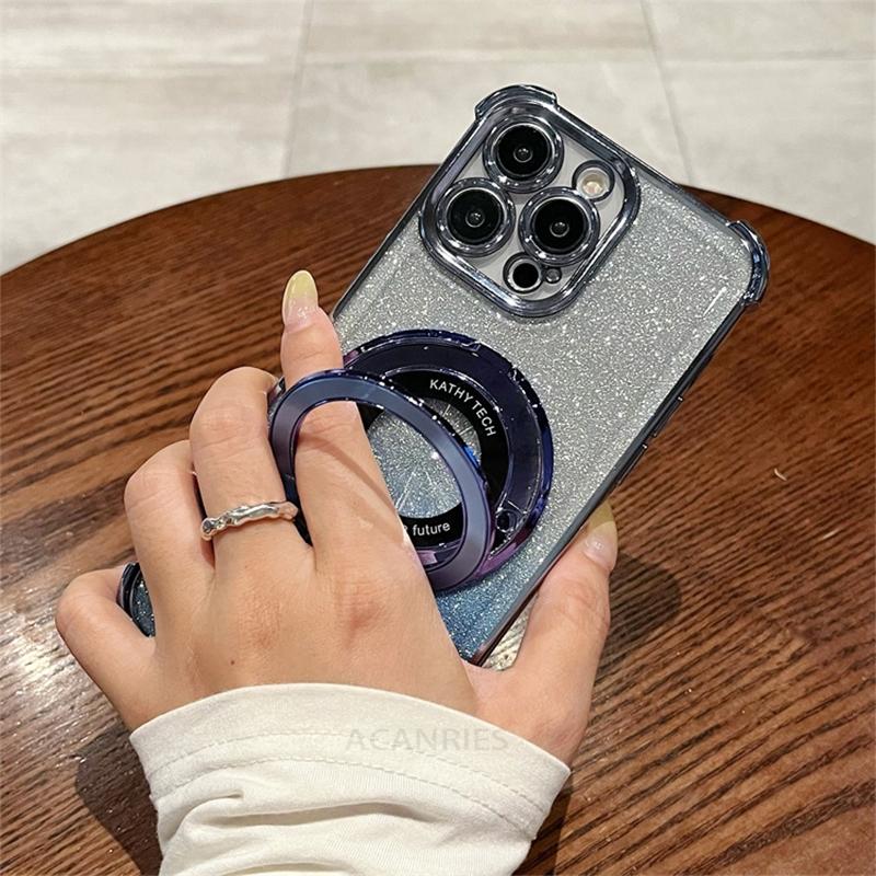 Magic7lite Роскошный чехол-держатель с блестками для Huawei Honor Magic 7 Magic7 Lite X9c Airbag Противоударный силиконовый чехол-подставка