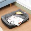 Doghouse All Seasons Universal Non-slip Square Candy Colored Footprints Dog Mat Fashionable Plush Winter Warm Pet Cat and Dog Kennel