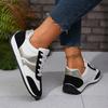 Модные контрастные цветные кроссовки на платформе, женские, с круглым носком, на шнуровке, спортивная обувь для женщин 2025 года, удобная повседневная обувь для ходьбы