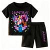 2025 New Children's Korean Wave Print Fashion Casual Movie Cartoon Boys Girls Short-sleeved Set