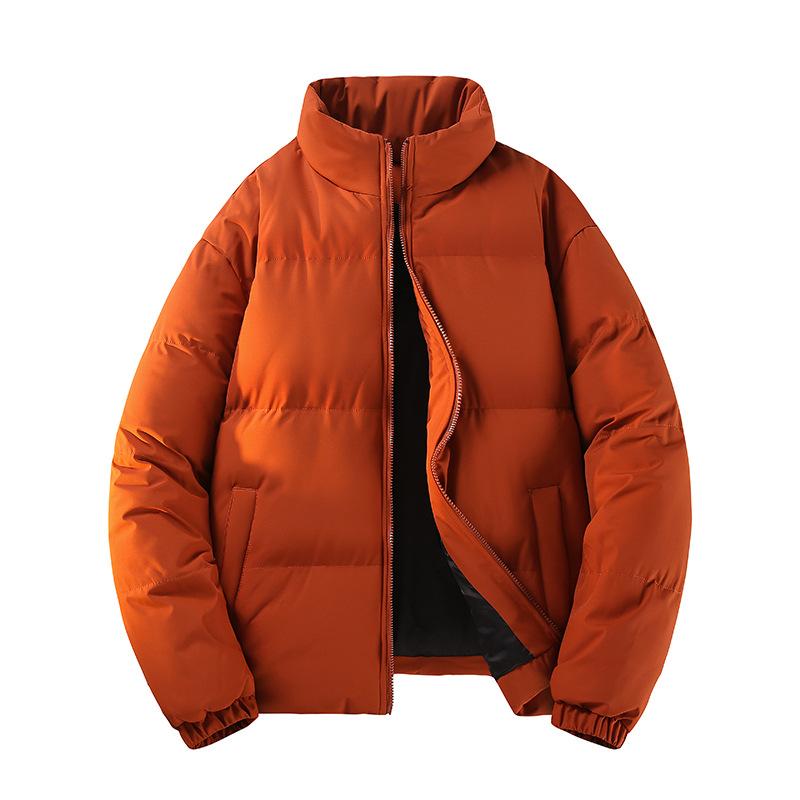 Зимнее Новое Мужское Однотонное Хлопковое Пальто Парный Одинаковый Стиль Утепленное Повседневное Пальто-Пуховик