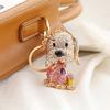 Автомобильный брелок в форме собаки с героями мультфильмов, красочные инкрустированные стразами брелок для ключей, сумка, сувенир, очаровательные модные аксессуары