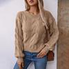 Autumn Winter Vintage Cardigan Sweater Top Loose Long Sleeve O Neck Solid Color Knitwear