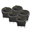 5 Pieces Car Pushbutton Switch 12V ON/OFF Luminescence Toggle Switches Round Rocker Dot Switch LED Light Waterproof