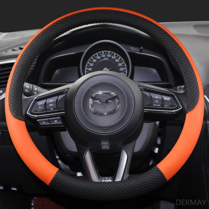Чехол на руль DERMAY из ПУ кожи для спортивного автомобиля Mazda CX-3 CX-4 CX-5 CX-7 CX-9 Противоскользящий Funda Volante Автоаксессуары