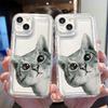 Чехол для мобильного телефона Apple 15 кошка мультяшный iPhone15proi новый прозрачный 15promax с подушкой безопасности противоударный.