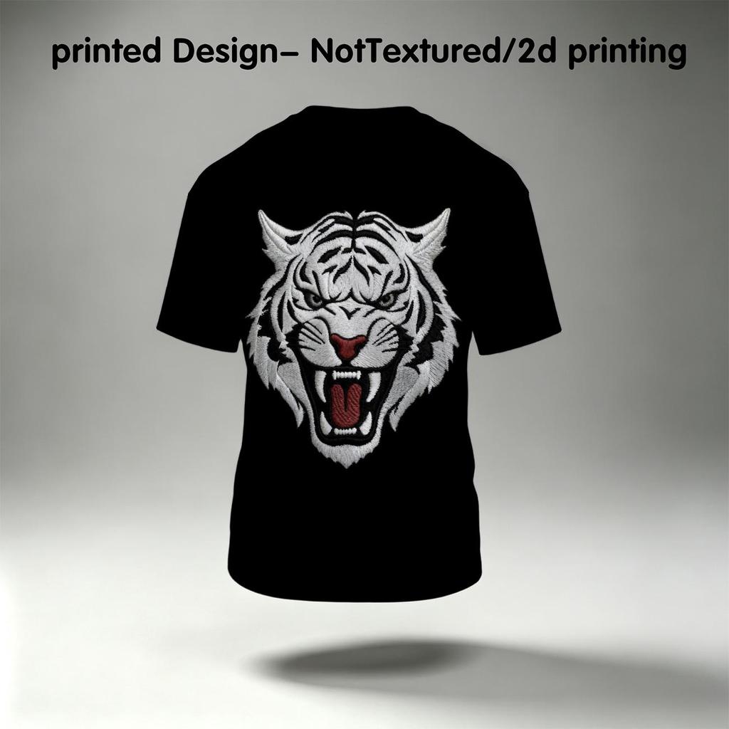 Men's Breathable 2D Printed Day of the Dead Tiger Series Graphic T-Shirt, Fun & Creative Comfortable Versatile Casual Short Sleeve Tee for Daily Wear