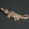 Brass Crocodile Statue Small Key Chain Vivid Animal Model  Home Decor