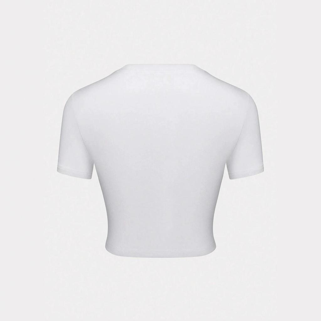 Women's Slim Fit Hot Girl Style Cropped Tee - Clown Face Print