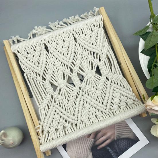 Boho держатель для журналов, корзина, органайзер для хранения, экономящий место, плетеная хлопковая веревка