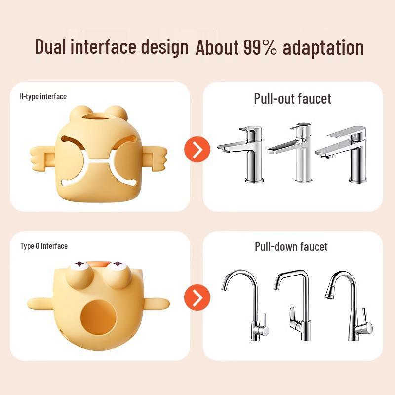 Children's Cute Anti-Splash Faucet Extender Extension Tube for Bathroom Washbasin