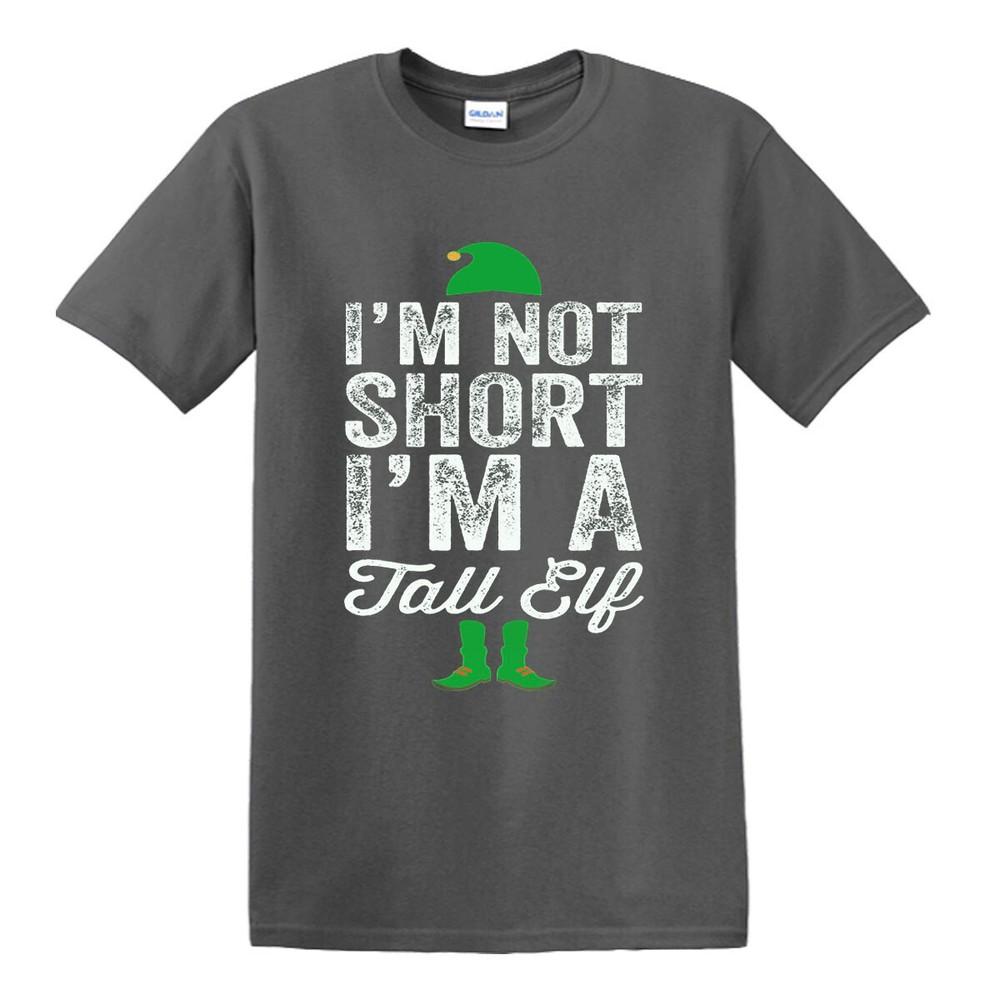 IM NOT SHORT IM A TALL ELF TSHIRT Christmas Elf Funny Xmas Santa Tshirt Top
