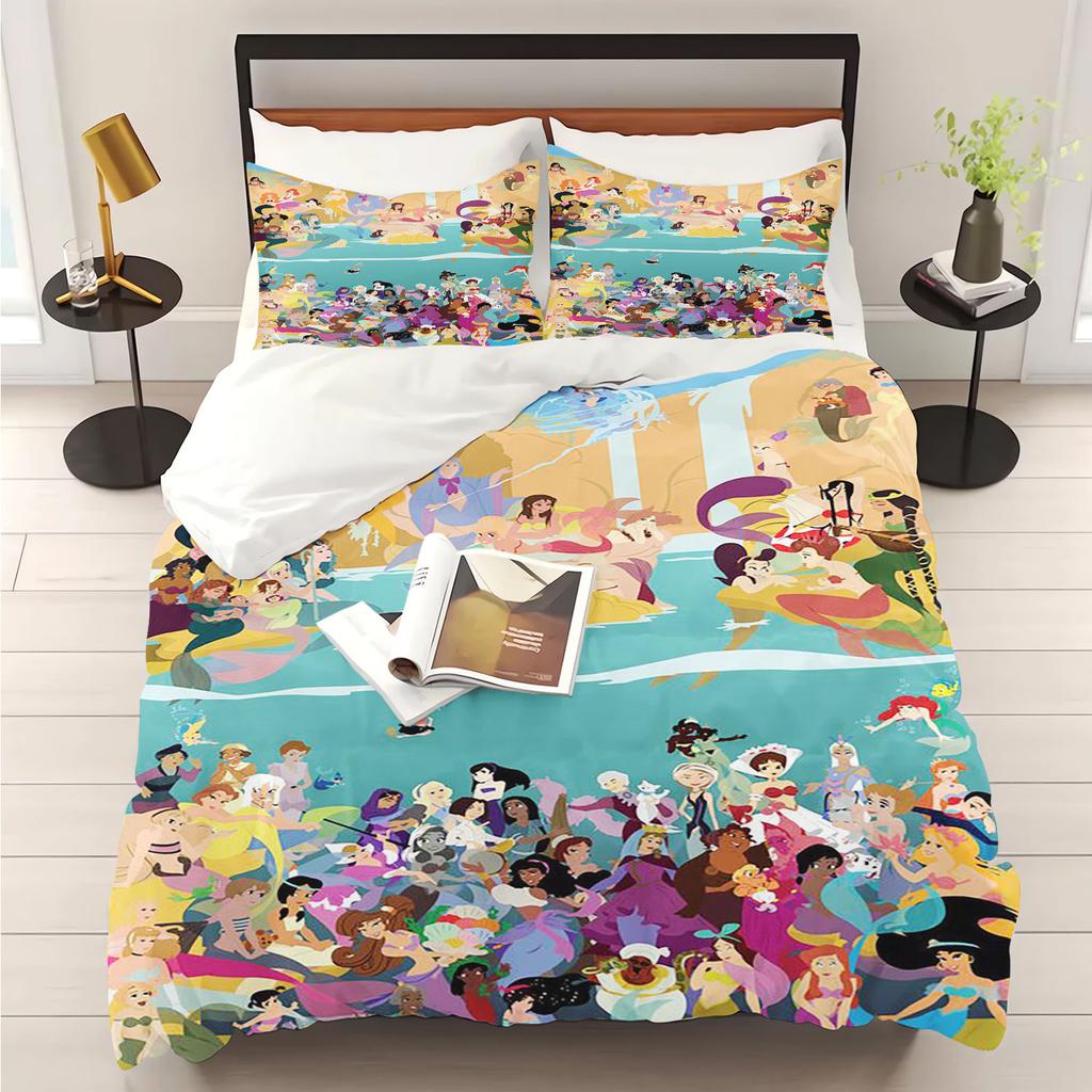 Princess Cinderella Cartoon Quilt Cover Duvet Breathable 3D Cute Printed Bedroom Comforter Warmth Polyester Bedding