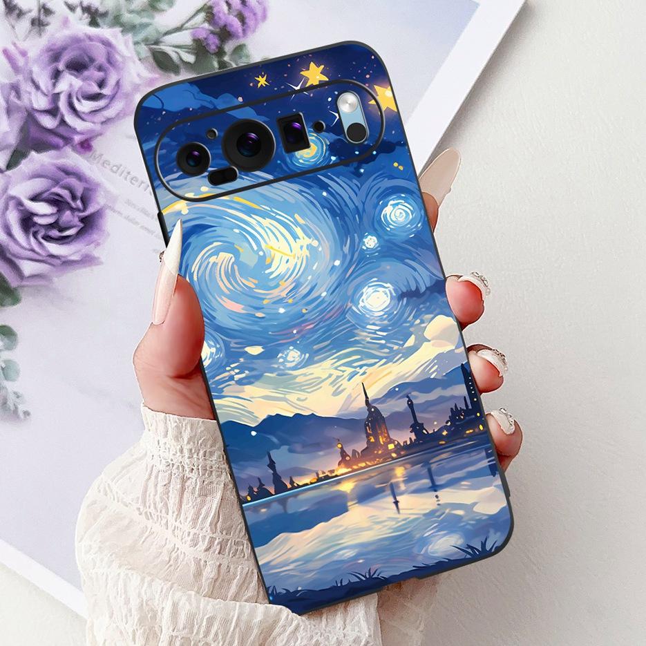 Чехол для Google Pixel 9 Pro Чехол Pixel9A Цветы Расписной Чехол Мягкий Силиконовый Чехол для Телефона Для Google Pixel 9A Pixel9 Pro Корпус