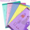 10/5pcs A4 Folders Plastic Envelopes Clear File Folder for Document Poly File with Label Pocket Snap Button for Office Organizer