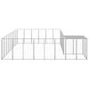 VidaXL Chenil Argenté 15,73 m² Acier Enclos pour Chiots Cage Chiens Extérieur 3082233