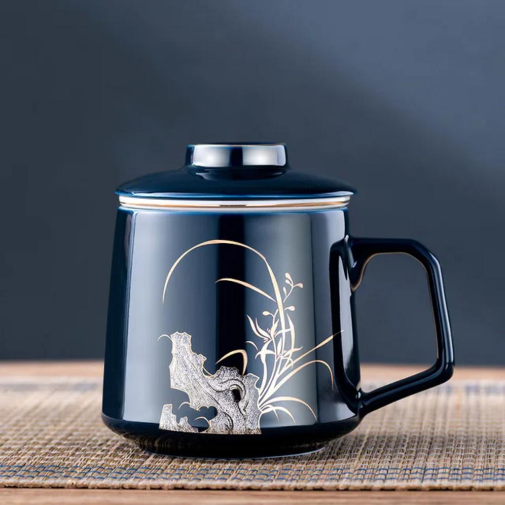 Tea Cup With Tea-Strainer Ceramic Tea Cups Decorated With Traditional Chinese Patterns Black Tea Teaware Tea Set Delicate Gift