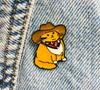 New Enamel Pin Cat Cowboy Cute Animal Metal Pin Gift Birthday 1 Piece