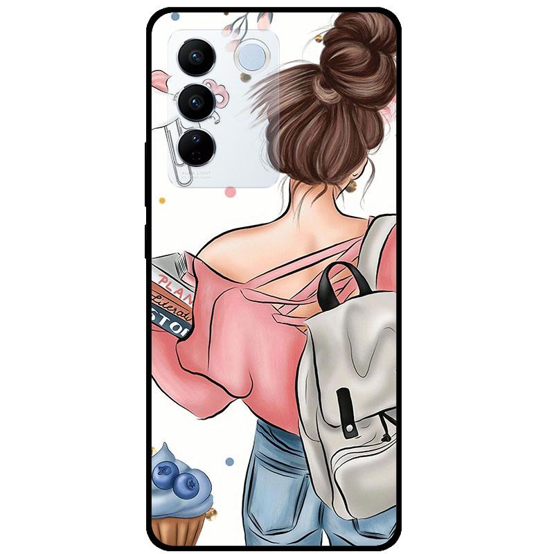Для Vivo V27E V2237 V27 Pro V2230 V 27 Чехол ТПУ Мягкий Силикон Мраморный Кот Ударопрочные Чехлы Для Vivo V27 5G V27Pro Сумка Funda Чехол