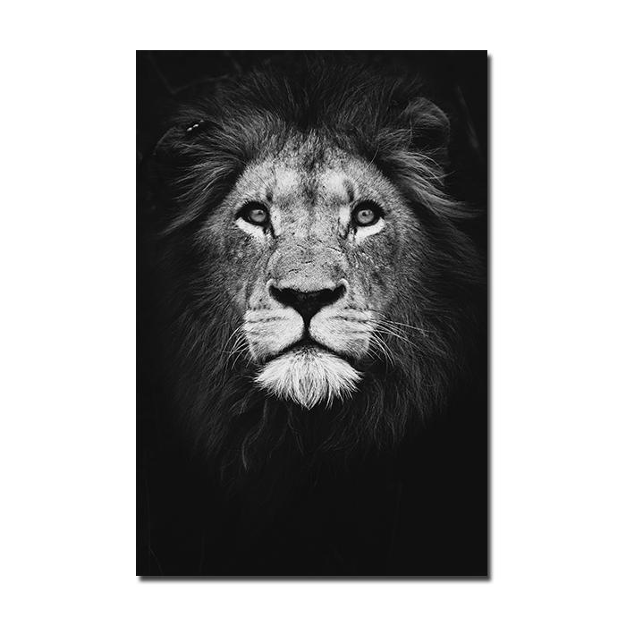 Черно-белый холст с животными, настенная живопись, лев, жираф, зебра, скандинавские постеры и принты, настенные панно для украшения гостиной