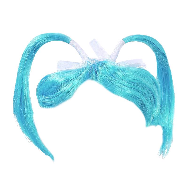 Очаровательный двойной конский хвостик, синий парик для домашних животных - милый головной убор для переодевания кошек и собак