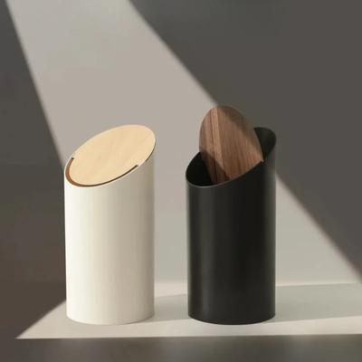 Корзина для мусора для гостиной Ins Высокоэстетичная корзина для мусора с крышкой Мусорная корзина для дома Высокопроизводительная офисная корзина для мусора Корзина для бумаги