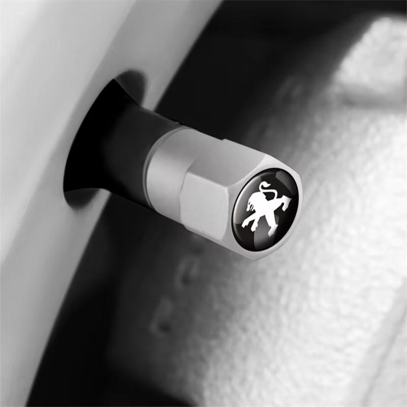 4PCS 3D Aluminum Alloy Wheel Tire Valve Caps Dustproof Stem Cover Car Decor For Peugeot 3008 5008 208 308 508 2008 408X 108