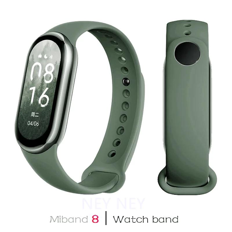Спортивный ремешок для Xiaomi Mi band 8-9 NFC, сменный ремешок miband8, силиконовый браслет, умный браслет 8, водонепроницаемые ремешки для часов, аксессуары