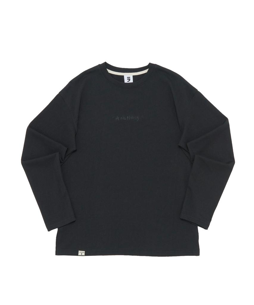 A NOTHING Lettering Drop-Shoulder Tee (Black)