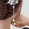 Chinese Style Faux Pearl Tassel Hair Stick Hollow Butterflies Shape Elegant Lady Back Head Hair Chopstick Headdress Hair Accessories