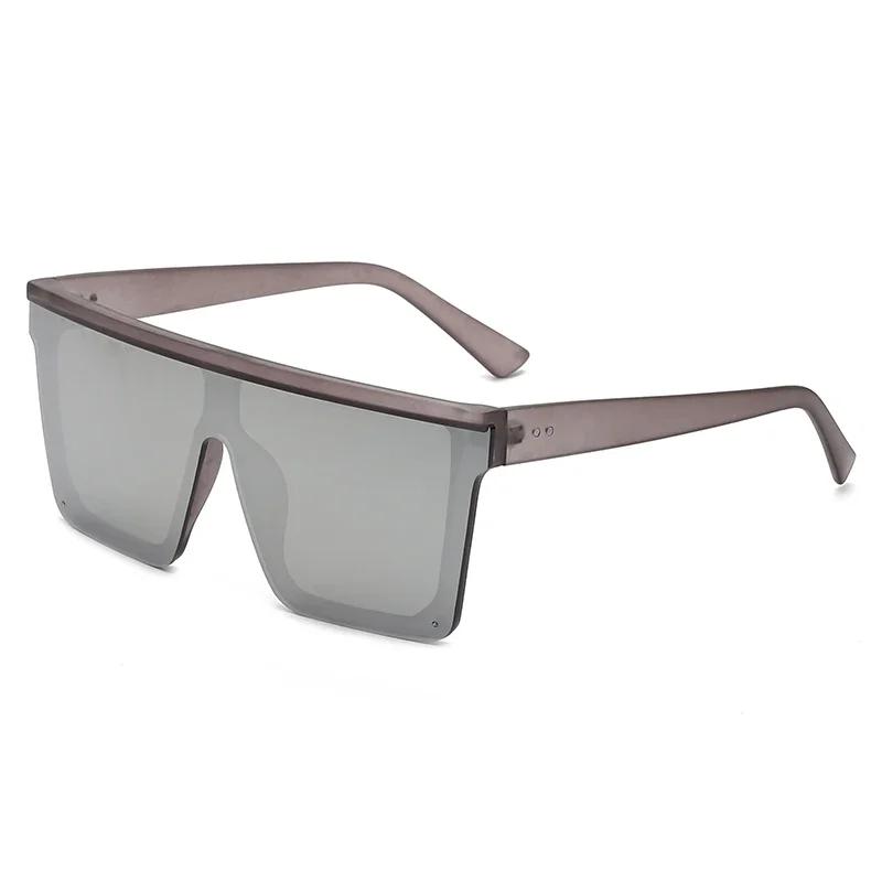 Oversized Square Sunglasses For Women Men Fashion Siamese Lens Style Flat Top Shield Shades