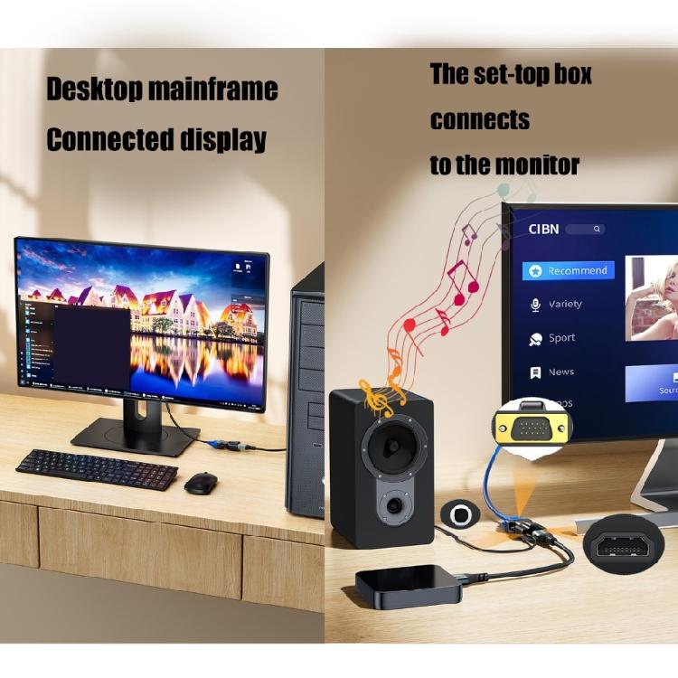 1080P HDMI-совместимые преобразователи VGA «мама» — «папа», видеовыход для ПК, ноутбука, ТВ-мониторов, проекторов, низкое энергопотребление