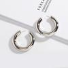 Новые геометрические простые минималистичные круглые золотые серебряные толстые металлические серьги-кольца для женщин ювелирные изделия шириной 1 см