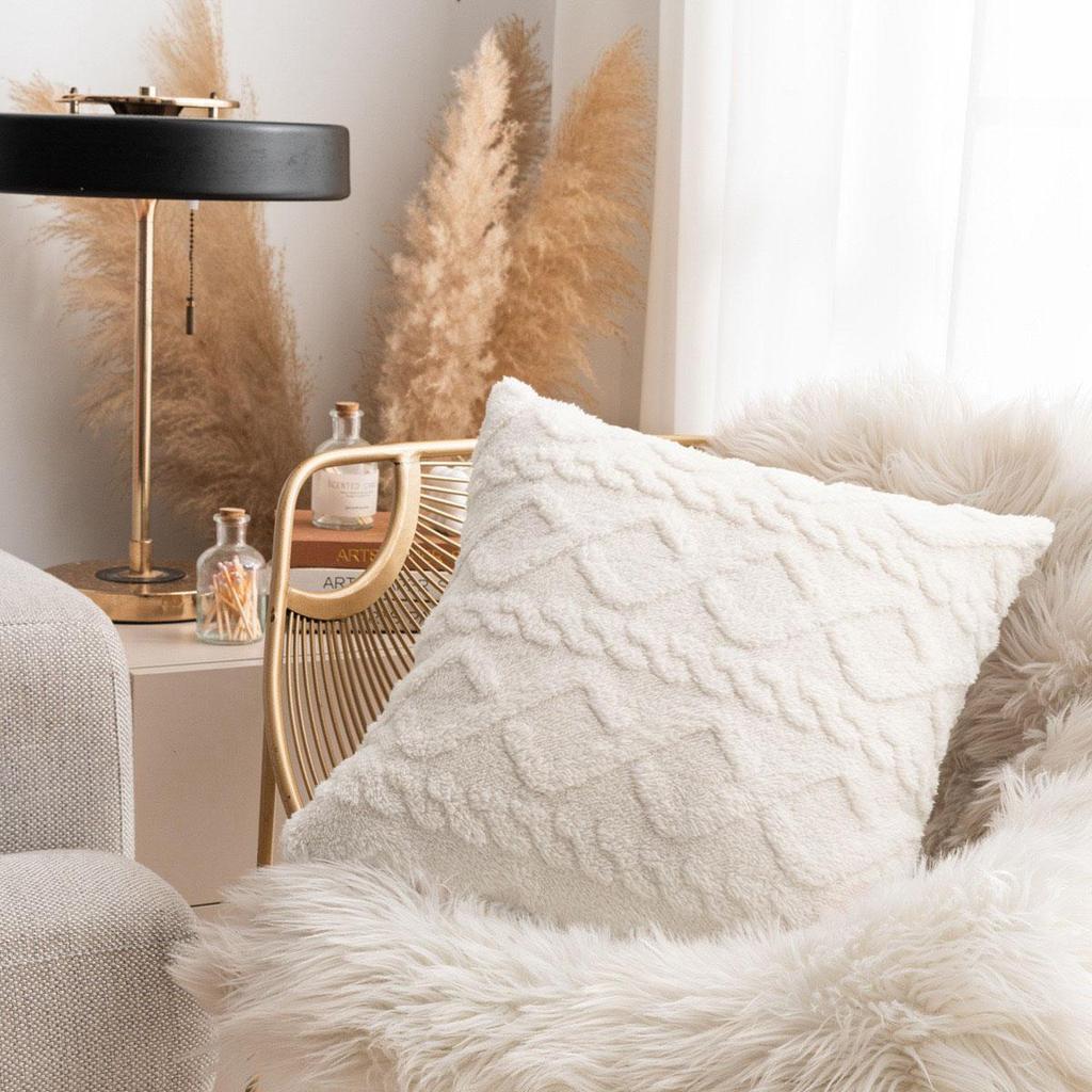 1 шт., мягкий плюшевый чехол для подушки в геометрическом стиле с двухсторонней отделкой, домашний декор, спальня, гостиная, 18 дюймов * 18 дюймов / 45 см * 45 см, без сердцевины подушки