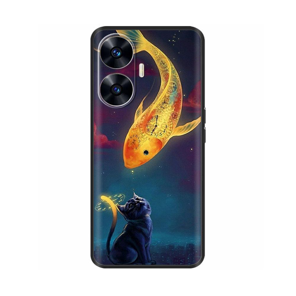 Чехол для телефона Realme C55 Модный Мягкий Жидкий Силикон Полная Защита Задняя Крышка для Realme Narzo N55 Чехол C 55 RMX3710 Fundas