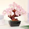 Natural Rose Pink Quartz Crystal Money Tree, Feng Shui Decoration for Wealth and Luck, Home Office Decor