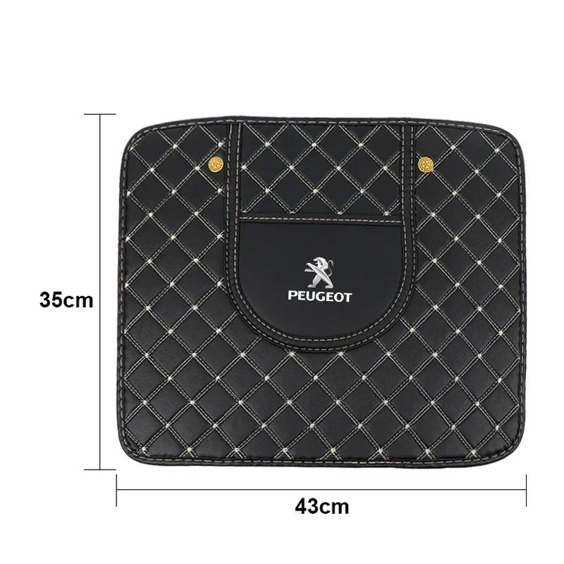 For Peugeot Car Seat Back Anti Kick Pad Leather Scratch Mat For Peugeot 206 307 308 3008 207 208 407 508 2008 5008 107 106 205 4