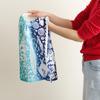 IKS Tenugui Hand Made In 34 X Prime Fabric Festival Sea Chū-sen Towel, Japan, 88cm, 100% Cotton, (Unfinished) (Sea Blue)