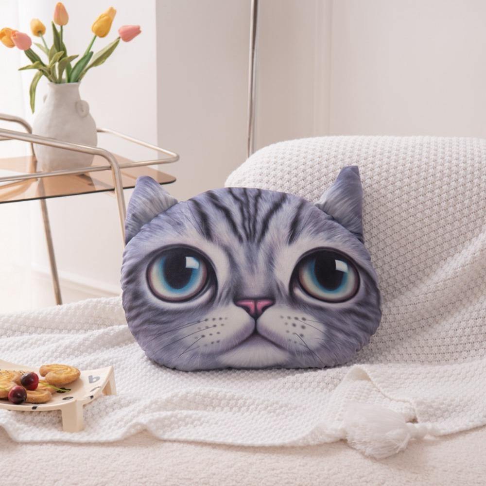 Realistic Cat Dog Head Pillow Cushion 3D 40CM Car Seat Cushion Multipurpose