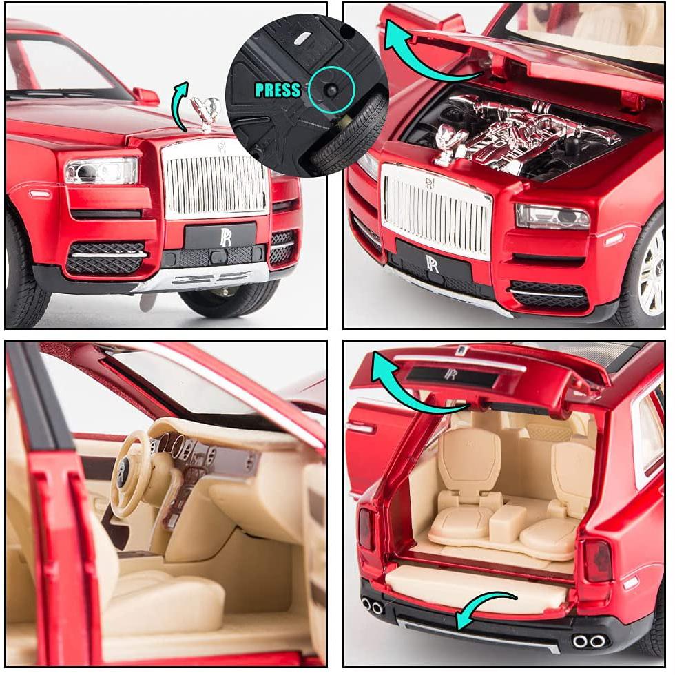 1/24 масштаб, Rolls Cullinan, модель внедорожника, игрушечный автомобиль, игрушечный автомобиль из цинкового сплава со звуком и светом для детей, подарок для мальчиков и девочек