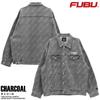 FUBU brand logo embroidered print washed cotton oversized denim all-over jacket/jumper (fam-42308)