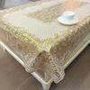 European Style PVC Gilded Table Mat Waterproof Scald Resistant Rectangular Dining Table Cloth Unwashed Plastic Coffee Table Case