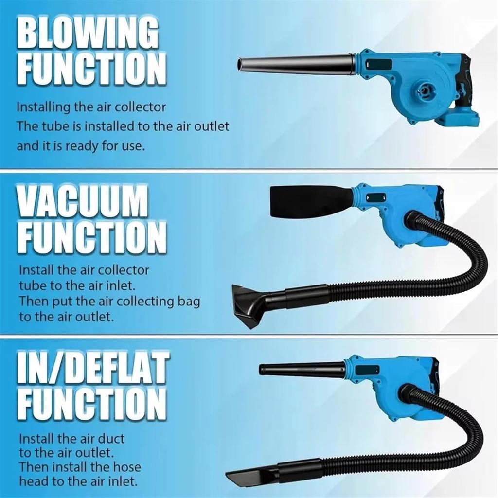 For Makita 18V Li-Ion Battery Cordless Handheld Leaf Blower  Electric Air Blower Garden Vacuum Cleaner Dust Computer Collector